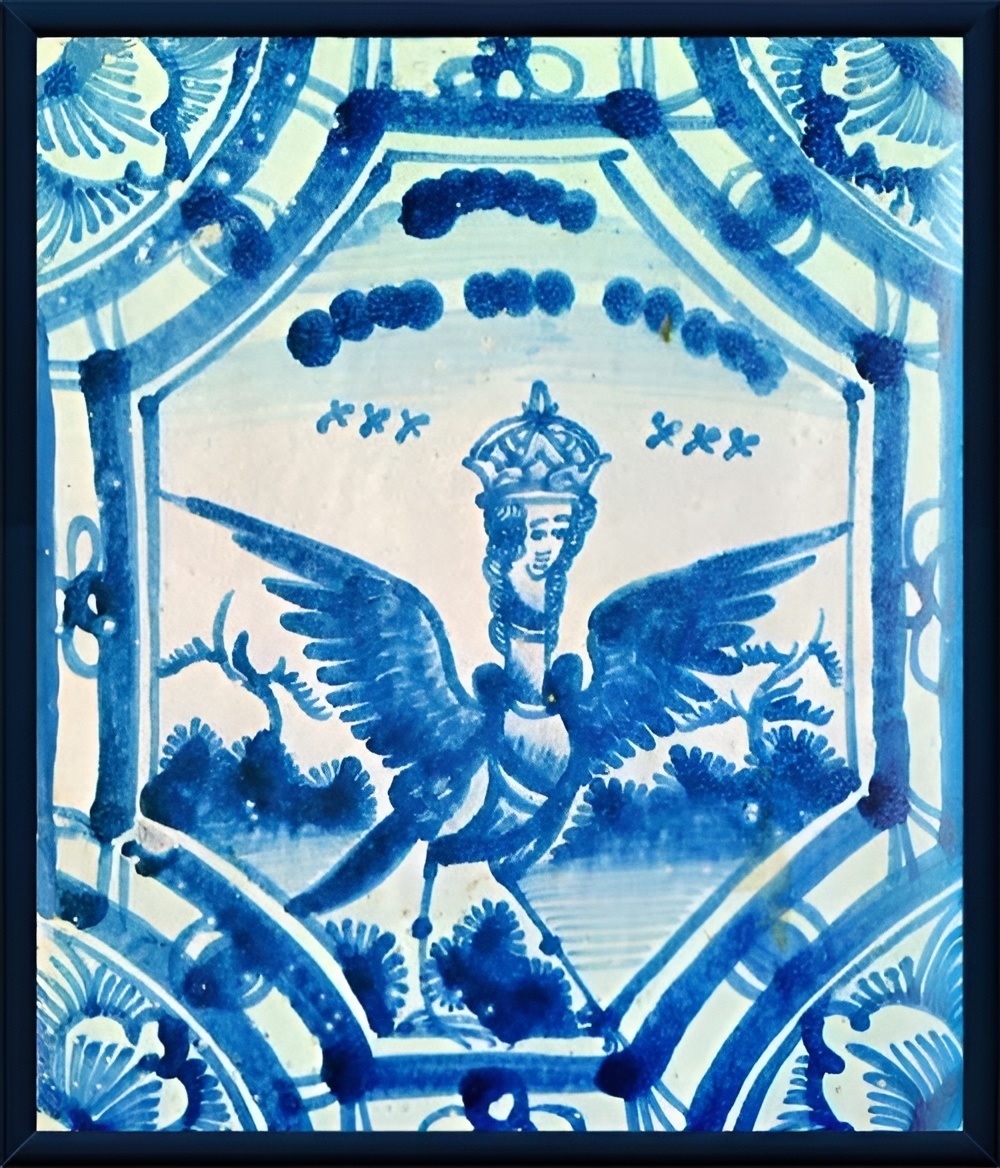 Дворец Меншикова. Печной изразец с птицей Сирин Дворец Меншикова. Печной изразец с птицей Сирин