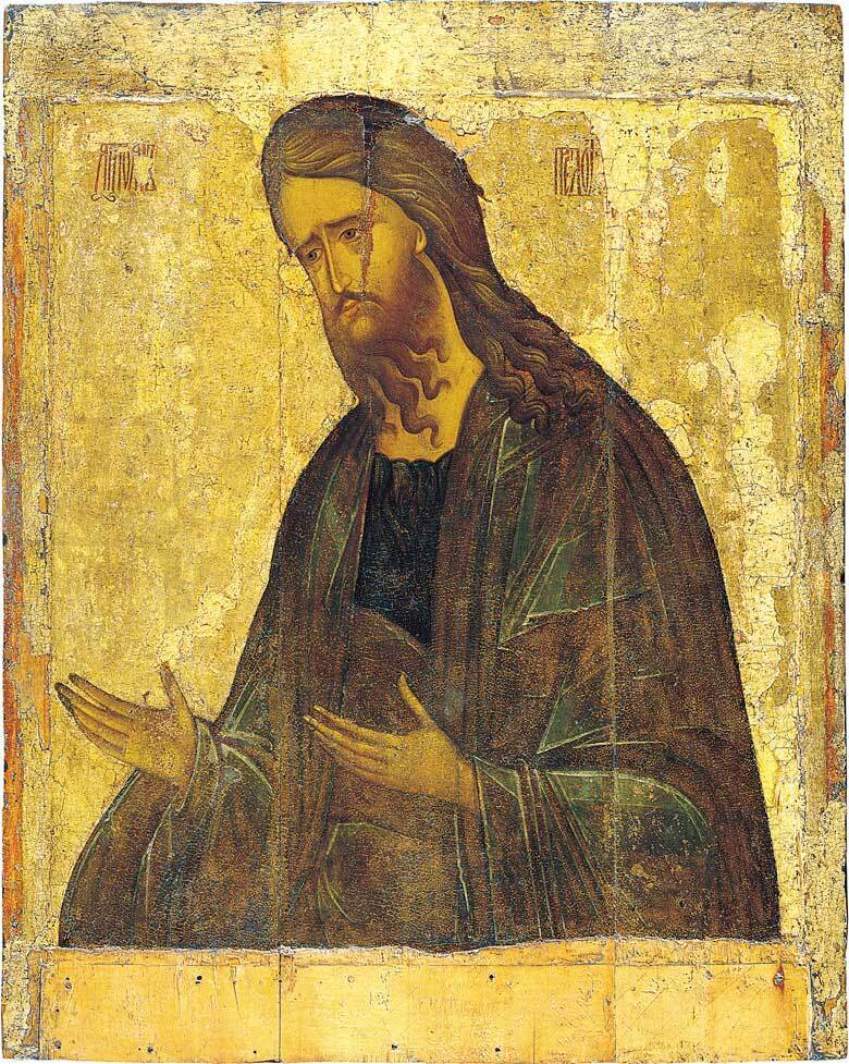 СВЯТОЙ ИОАНН ПРЕДТЕЧА (ИЗ ДЕИСУСНОГО РЯДА ИКОНОСТАСА) 1420-е годы. Москва. Мастер круга Андрея Рублева СВЯТОЙ ИОАНН ПРЕДТЕЧА (ИЗ ДЕИСУСНОГО РЯДА ИКОНОСТАСА) 1420-е годы. Москва. Мастер круга Андрея Рублева