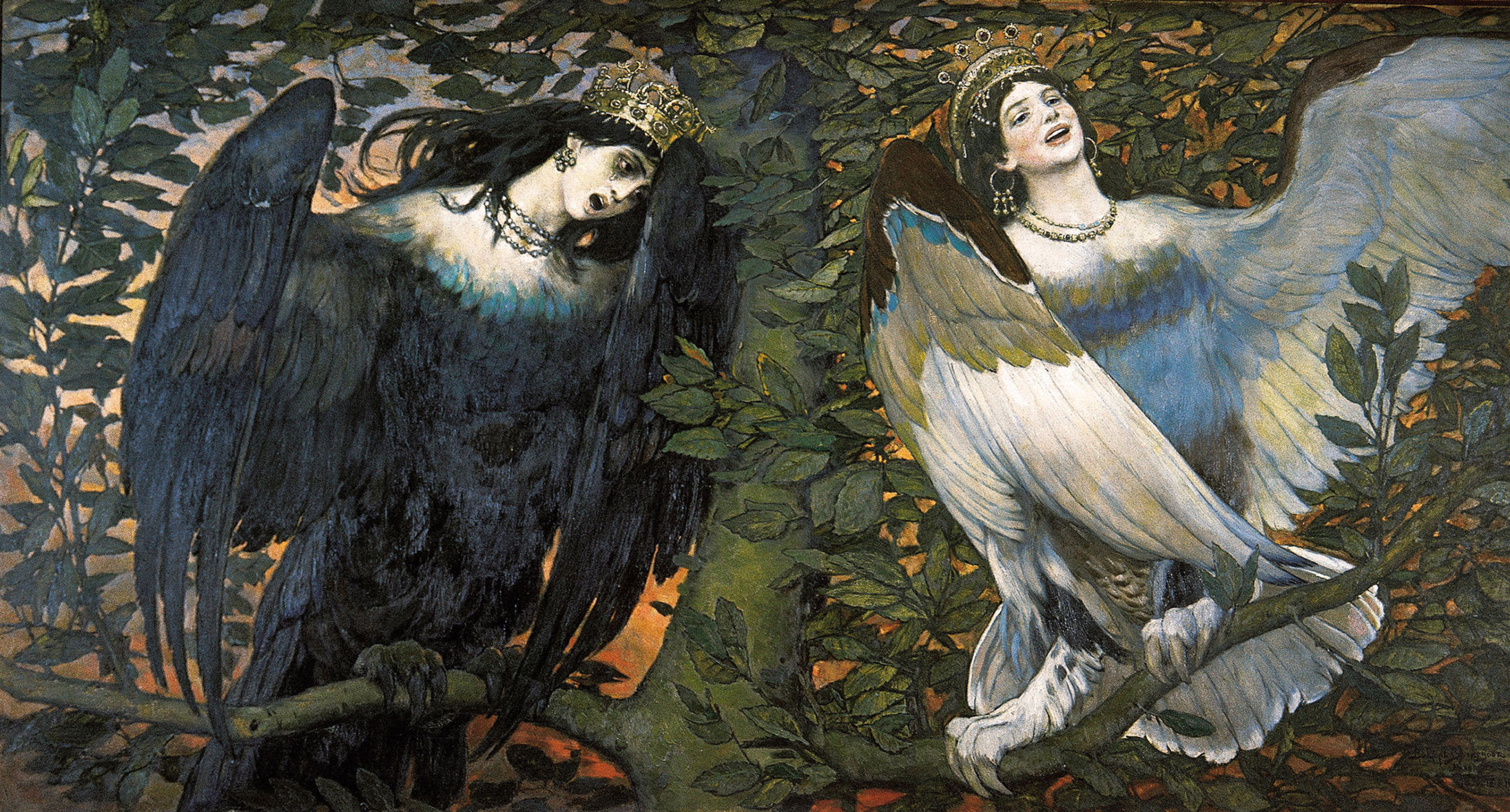 Виктор Васнецов. «Сирин и Алконост. Птицы радости и печали». 1896 год. Коллекция Государственной Третьяковской Галереи Виктор Васнецов. «Сирин и Алконост. Птицы радости и печали». 1896 год. Коллекция Государственной Третьяковской Галереи