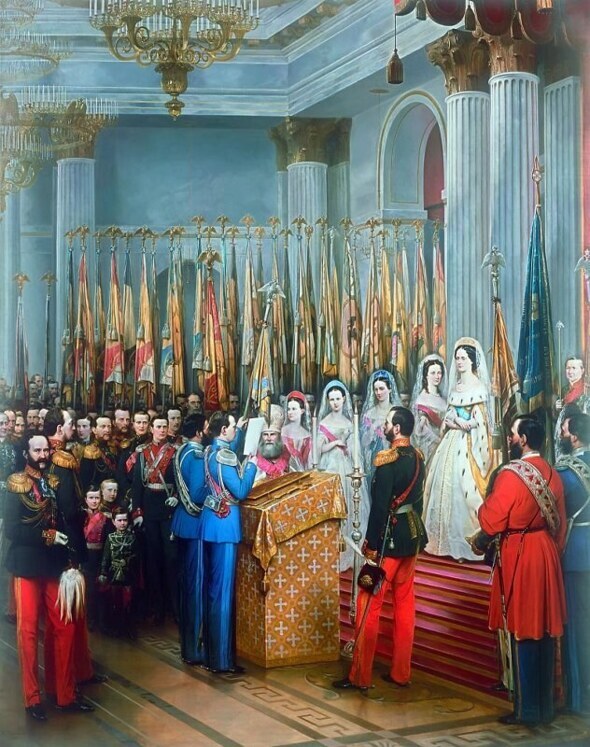 绘画"Tsarevich Alexander Alexandrovich的誓言"