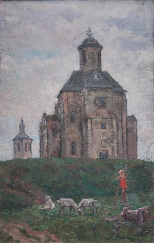 On the Svir side. An architectural monument of the XII century. Painting work