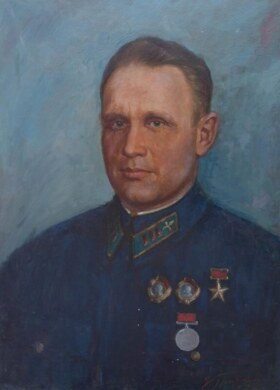 Portrait of the Hero of the Soviet Union [Gorbatyuk E.M.]. Painting