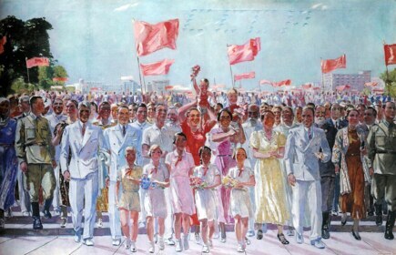 Александр Дейнека. Стахановцы, эскиз к мозаике