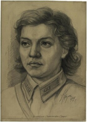 Military doctor Sasha Semenova. Drawing